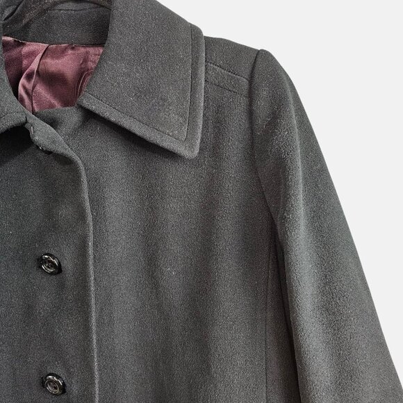 Ultima Mr Vincent 100% Cashmere Vintage Single Breasted Knee Length Black Coat - Picture 2 of 6